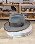 BOGART FEDORA | PECAN COLOR | 100X BEAVER | DUAL BRIM BINDING | SIZE 58, US 7 1/4