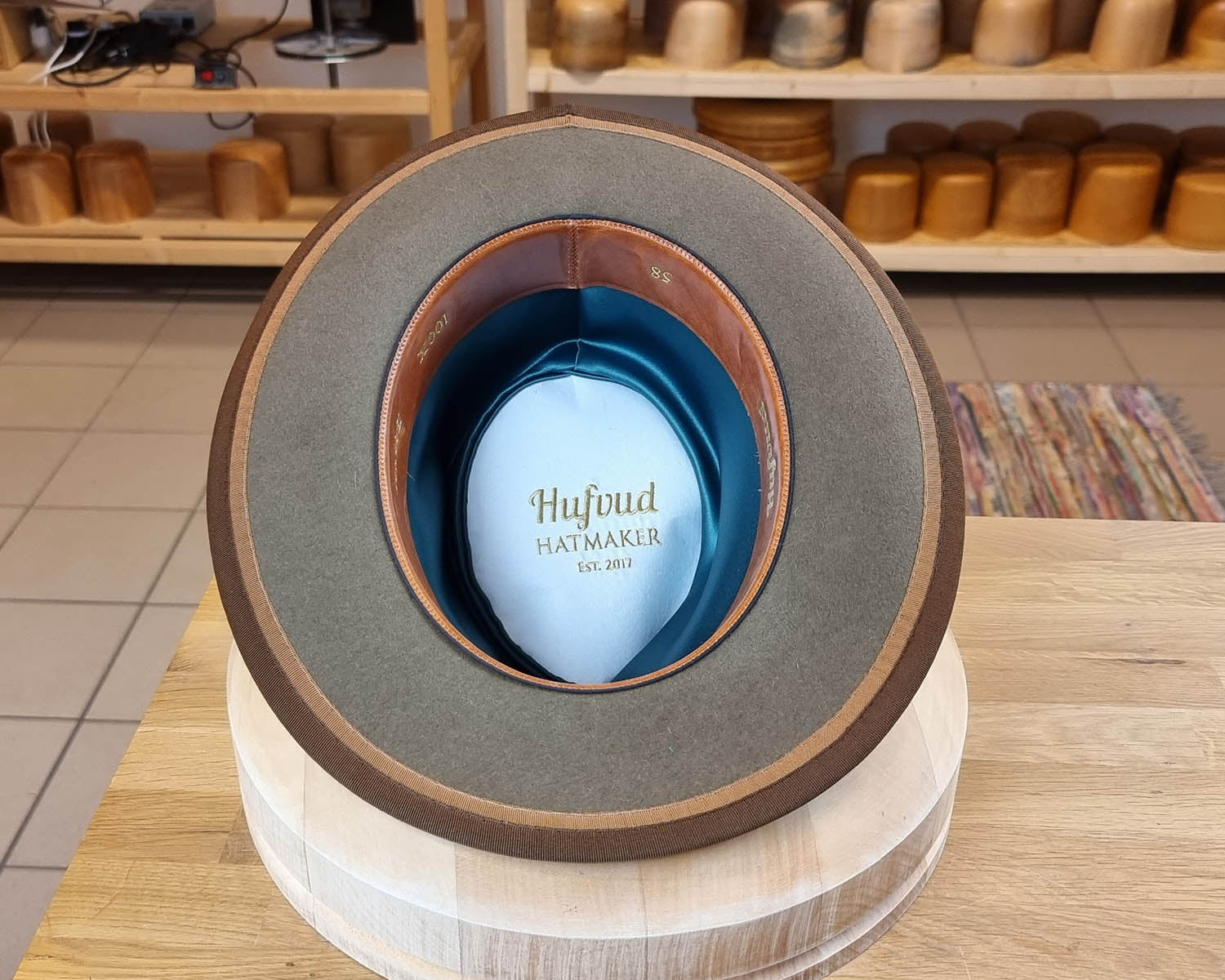 BOGART FEDORA | PECAN COLOR | 100X BEAVER | DUAL BRIM BINDING | SIZE 58, US 7 1/4