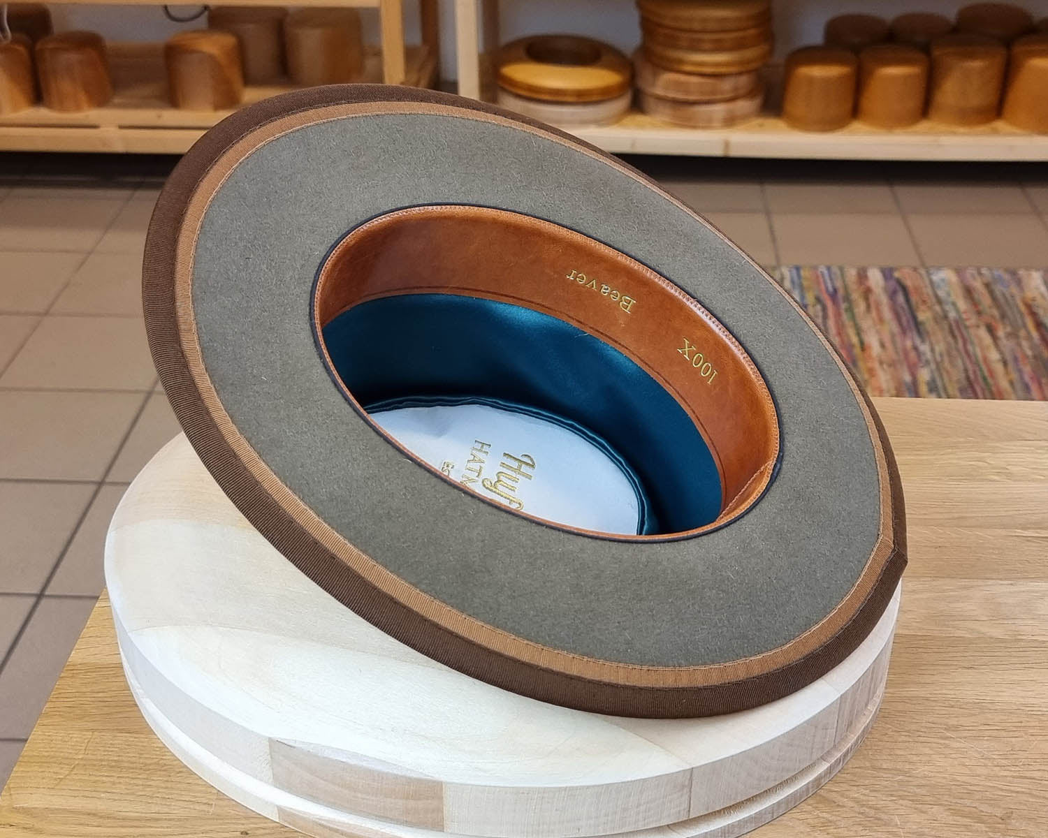 BOGART FEDORA | PECAN COLOR | 100X BEAVER | DUAL BRIM BINDING | SIZE 58, US 7 1/4