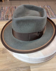 BOGART FEDORA | PECAN COLOR | 100X BEAVER | DUAL BRIM BINDING | SIZE 58, US 7 1/4
