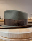 BOGART FEDORA | PECAN COLOR | 100X BEAVER | DUAL BRIM BINDING | SIZE 58, US 7 1/4