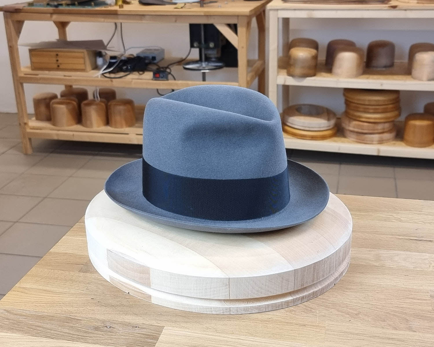 1930s FEDORA | EMERALD GRAY COLOR | 30X BEAVER BLEND | SIZE 57, US 7 1/8