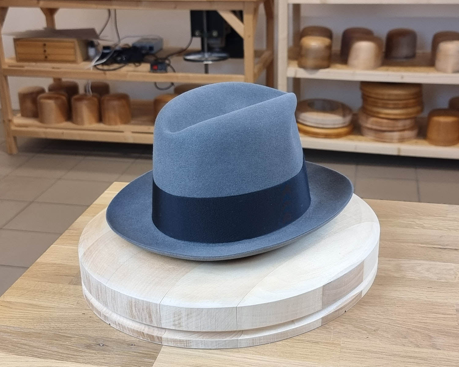 1930s FEDORA | EMERALD GRAY COLOR | 30X BEAVER BLEND | SIZE 57, US 7 1/8