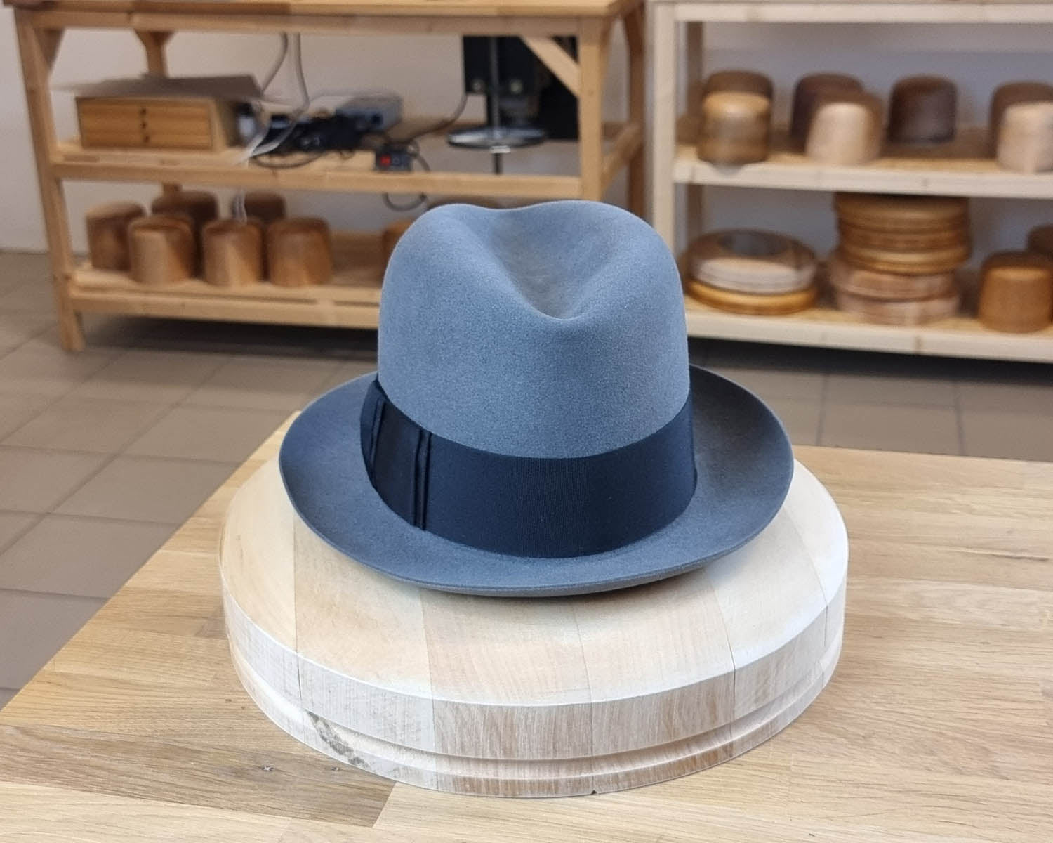 1930s FEDORA | EMERALD GRAY COLOR | 30X BEAVER BLEND | SIZE 57, US 7 1/8