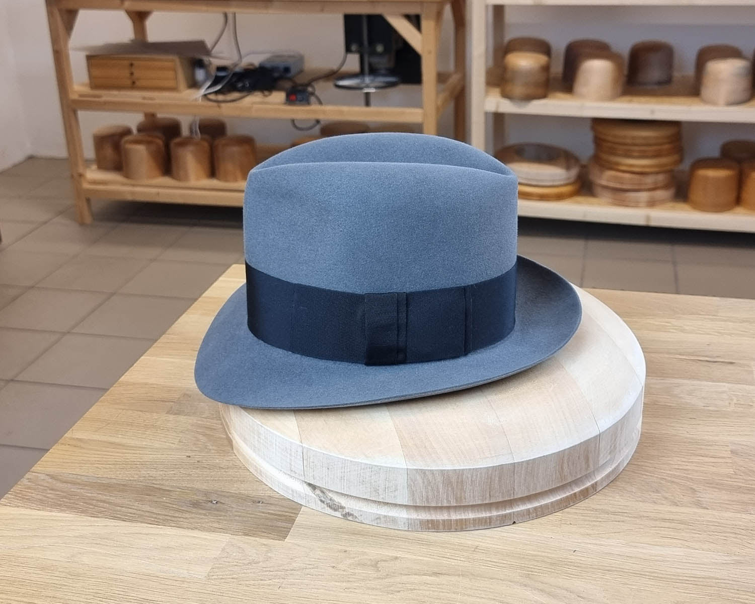 1930s FEDORA | EMERALD GRAY COLOR | 30X BEAVER BLEND | SIZE 57, US 7 1/8