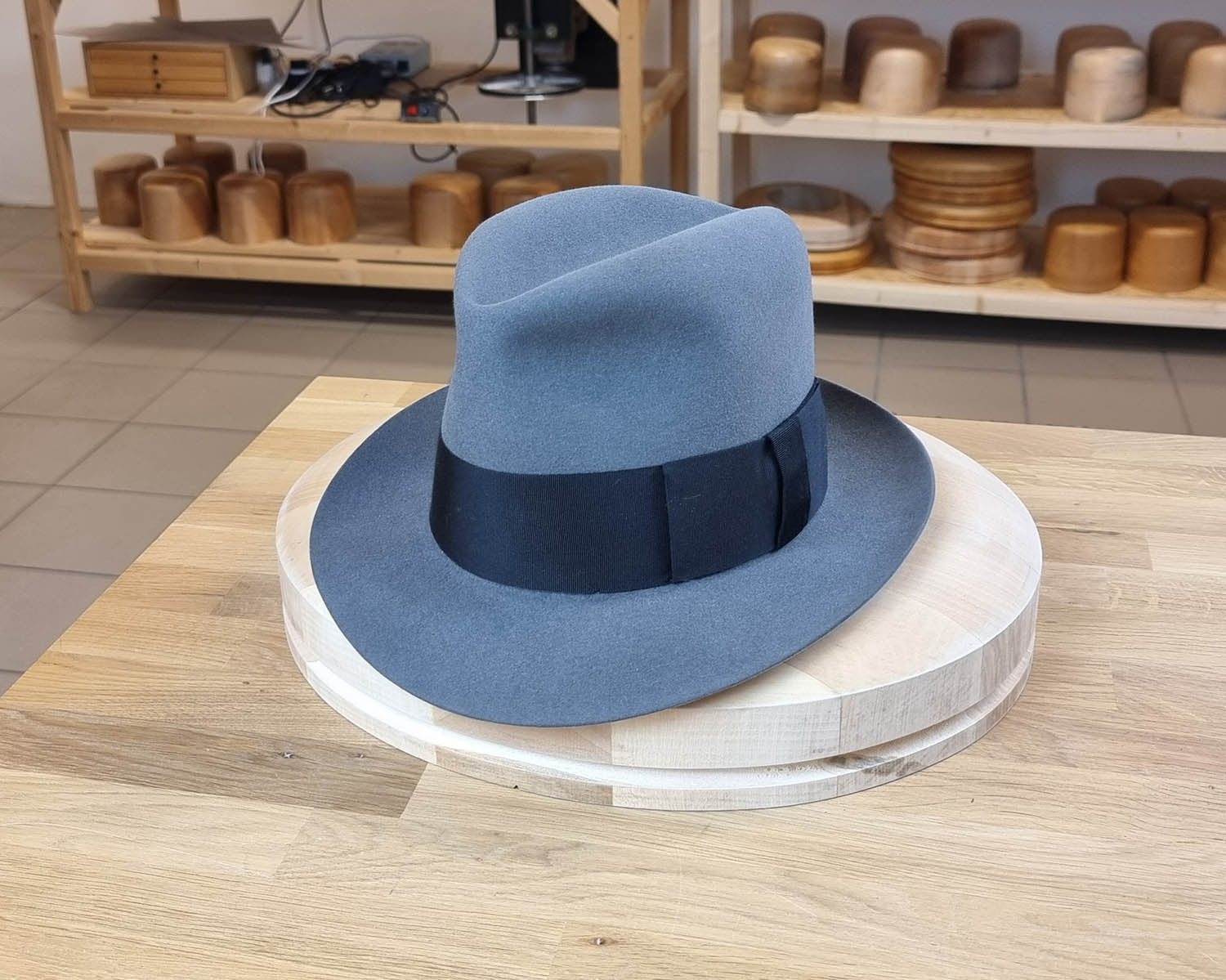 1930s FEDORA | EMERALD GRAY COLOR | 30X BEAVER BLEND | SIZE 57, US 7 1/8