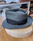 BOGART FEDORA | EMERALD GRAY | 100X BEAVER | SIZE 61, US 7 5/8