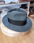 BOGART FEDORA | EMERALD GRAY | 100X BEAVER | SIZE 61, US 7 5/8
