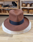 LEIFUR FEDORA | COGNAC | 50X BEAVER BLEND | SIZE 61, US 7 5/8