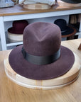 LEIFUR FEDORA | DARK BROWN RUST | RABBIT & HARE DELUXE BLEND | SIZE 57, US 7 1/8