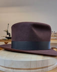 LEIFUR FEDORA | DARK BROWN RUST | RABBIT & HARE DELUXE BLEND | SIZE 58, US 7 1/4