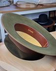 LEIFUR FEDORA | MOSS GREEN | RABBIT & HARE DELUXE BLEND | SIZE 58, US 7 1/4