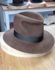 LEIFUR Raven Crown FEDORA | SABLE BROWN | 100X BEAVER | SIZE 59, US 7 3/8