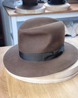 LEIFUR Raven Crown FEDORA | SABLE BROWN | 100X BEAVER | SIZE 59, US 7 3/8