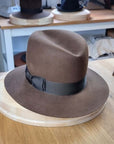 LEIFUR Raven Crown FEDORA | SABLE BROWN | 100X BEAVER | SIZE 59, US 7 3/8