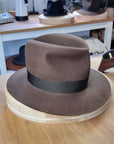 LEIFUR Raven Crown FEDORA | SABLE BROWN | 100X BEAVER | SIZE 62, US 7 3/4