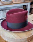 OLAV FEDORA | BURGUNDY | RABBIT & HARE DELUXE BLEND | SIZE 59, US 7 3/8