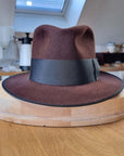 OLAV FEDORA | DARK BROWN RUST | RABBIT & HARE DELUXE BLEND | SIZE 58, US 7 1/4