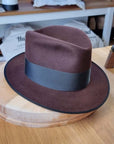 OLAV FEDORA | DARK BROWN RUST | RABBIT & HARE DELUXE BLEND | SIZE 58, US 7 1/4
