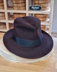 LEIFUR Lucky FEDORA | 100X BEAVER | OXBLOOD COLOR | SIZE 59, US 7 3/8