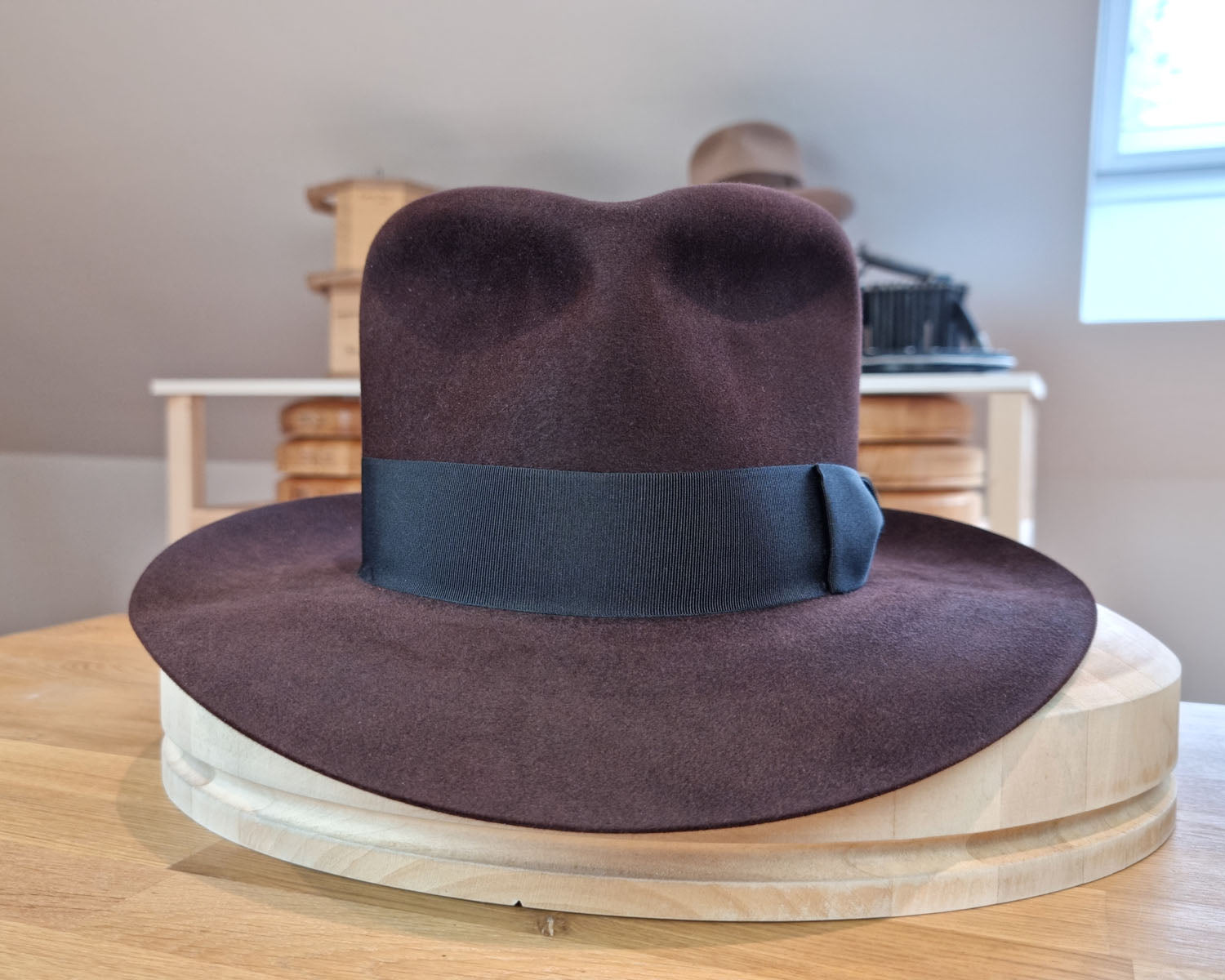 LEIFUR Lucky FEDORA | 100X BEAVER | OXBLOOD COLOR | SIZE 59, US 7 3/8