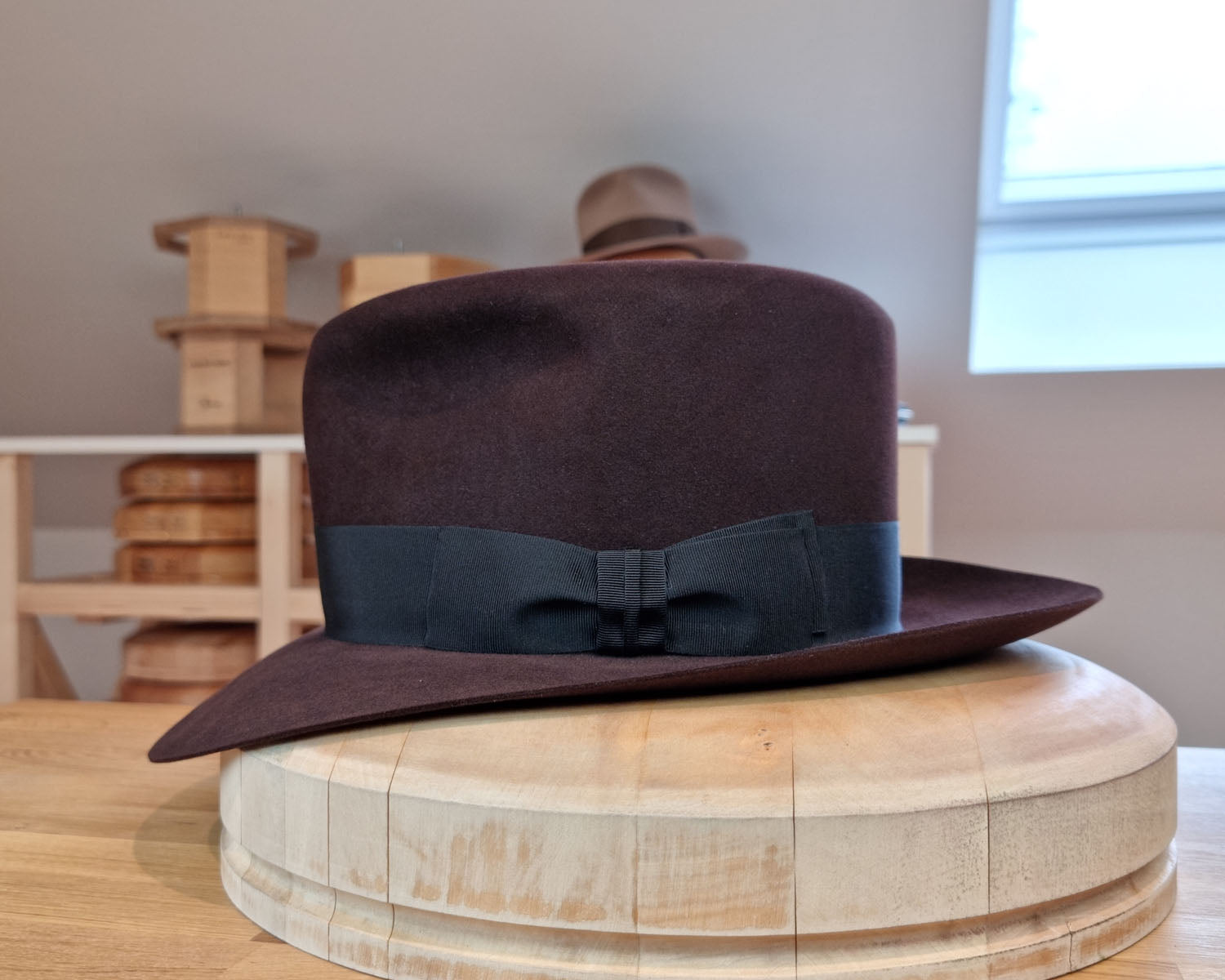 LEIFUR Lucky FEDORA | 100X BEAVER | OXBLOOD COLOR | SIZE 59, US 7 3/8