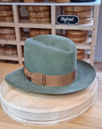 LEIFUR Lucky FEDORA | 50X BEAVER BLEND | SAGE GREEN COLOR | SIZE 60, US 7 1/2