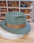 LEIFUR Lucky FEDORA | 50X BEAVER BLEND | SAGE GREEN COLOR | SIZE 60, US 7 1/2