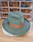 LEIFUR Lucky FEDORA | 50X BEAVER BLEND | SAGE GREEN COLOR | SIZE 60, US 7 1/2