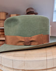 LEIFUR Lucky FEDORA | 50X BEAVER BLEND | SAGE GREEN COLOR | SIZE 60, US 7 1/2