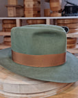 LEIFUR Lucky FEDORA | 50X BEAVER BLEND | SAGE GREEN COLOR | SIZE 60, US 7 1/2