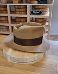 BOGART FEDORA | 50X BEAVER BLEND | CAMEL COLOR |  SIZE 56, US 7