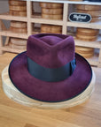 WHIPPET FEDORA | 100X NUTRIA | PLUM COLOR | SIZE 58, US 7 1/4