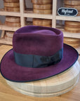 WHIPPET FEDORA | 100X NUTRIA | PLUM COLOR | SIZE 58, US 7 1/4