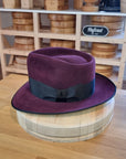 WHIPPET FEDORA | 100X NUTRIA | PLUM COLOR | SIZE 58, US 7 1/4