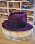 WHIPPET FEDORA | 100X NUTRIA | PLUM COLOR | SIZE 58, US 7 1/4