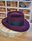 WHIPPET FEDORA | 100X NUTRIA | PLUM COLOR | SIZE 58, US 7 1/4