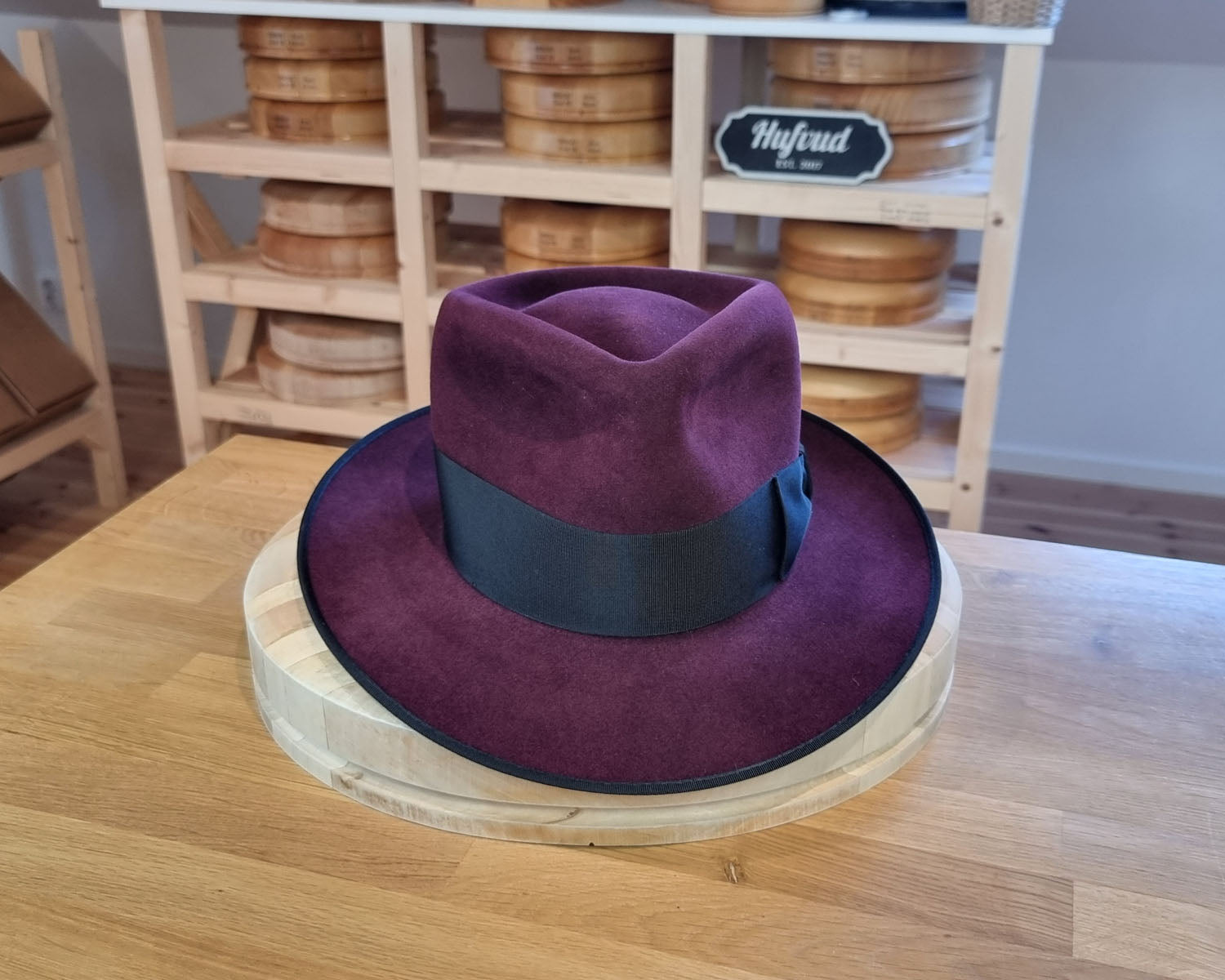 WHIPPET FEDORA | 100X NUTRIA | PLUM COLOR | SIZE 58, US 7 1/4