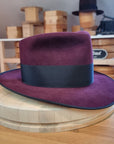 WHIPPET FEDORA | 100X NUTRIA | PLUM COLOR | SIZE 58, US 7 1/4