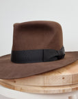 LEIFUR Lucky FEDORA | 100X BEAVER | SABLE BROWN | SIZE 58, US 7 1/4