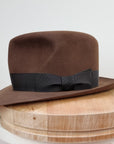 LEIFUR Lucky FEDORA | 100X BEAVER | SABLE BROWN | SIZE 58, US 7 1/4