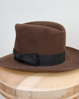 LEIFUR Lucky FEDORA | 100X BEAVER | SABLE BROWN | SIZE 58, US 7 1/4