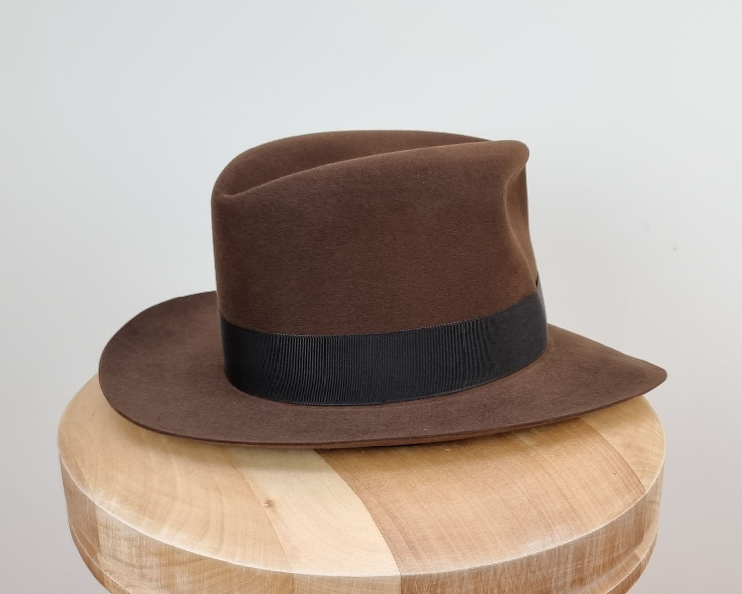 LEIFUR Lucky FEDORA | 100X BEAVER | SABLE BROWN | SIZE 58, US 7 1/4