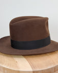 LEIFUR Lucky FEDORA | 100X BEAVER | SABLE BROWN | SIZE 58, US 7 1/4