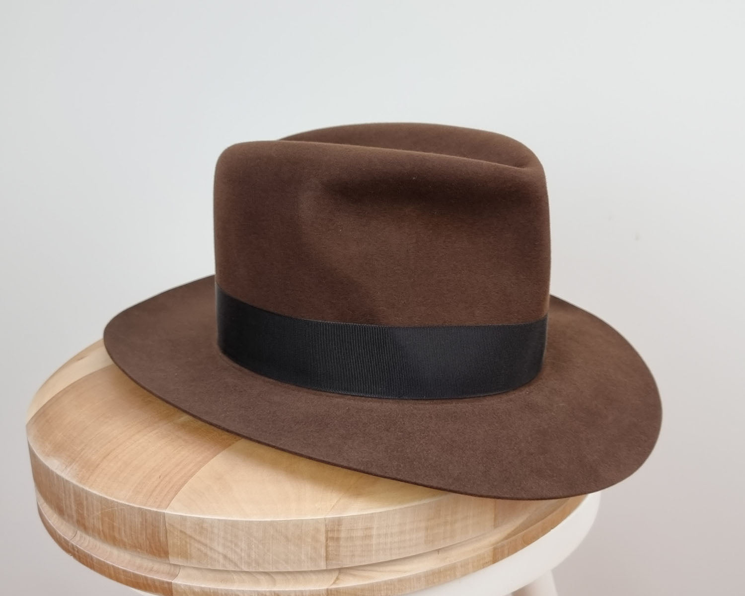 LEIFUR Lucky FEDORA | 100X BEAVER | SABLE BROWN | SIZE 58, US 7 1/4