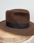 LEIFUR Lucky FEDORA | 100X BEAVER | SABLE BROWN | SIZE 58, US 7 1/4