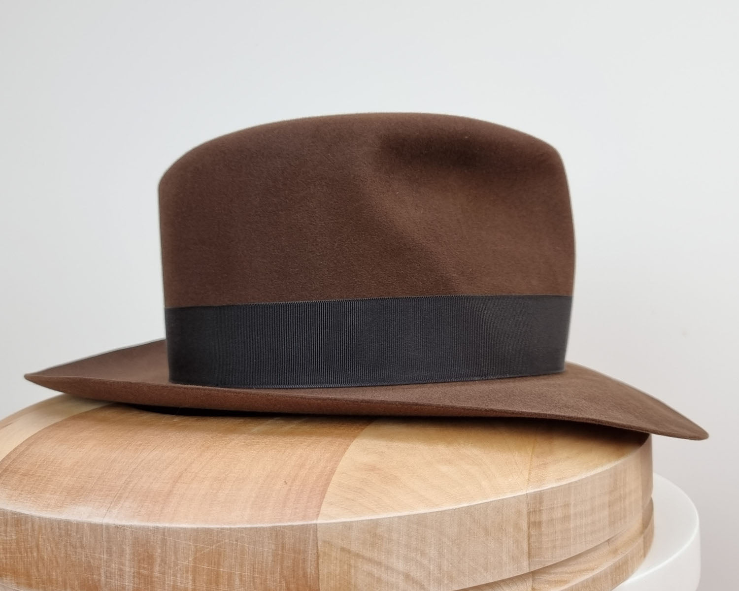 LEIFUR Lucky FEDORA | 100X BEAVER | SABLE BROWN | SIZE 58, US 7 1/4