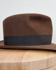 LEIFUR Lucky FEDORA | 100X BEAVER | SABLE BROWN | SIZE 58, US 7 1/4