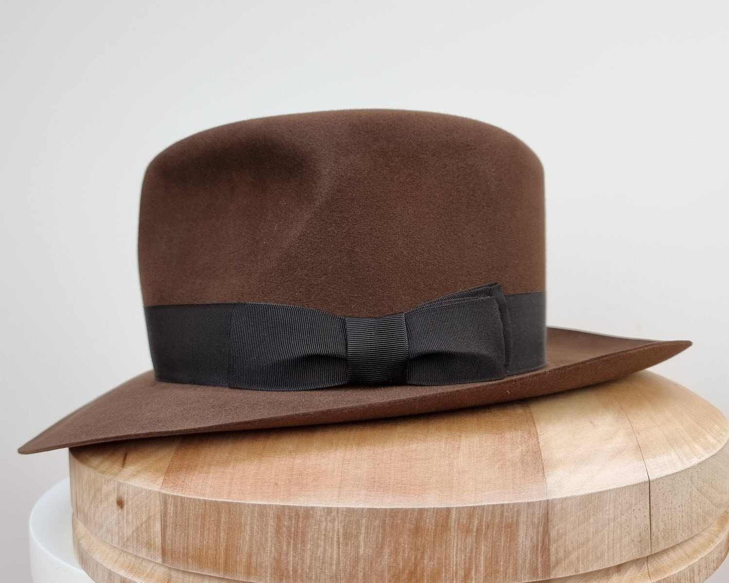 LEIFUR Lucky FEDORA | 100X BEAVER | SABLE BROWN | SIZE 58, US 7 1/4