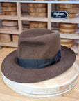 LEIFUR Lucky FEDORA | RABBIT & HARE DELUXE BLEND | SABLE BROWN | SIZE 58, US 7 1/4